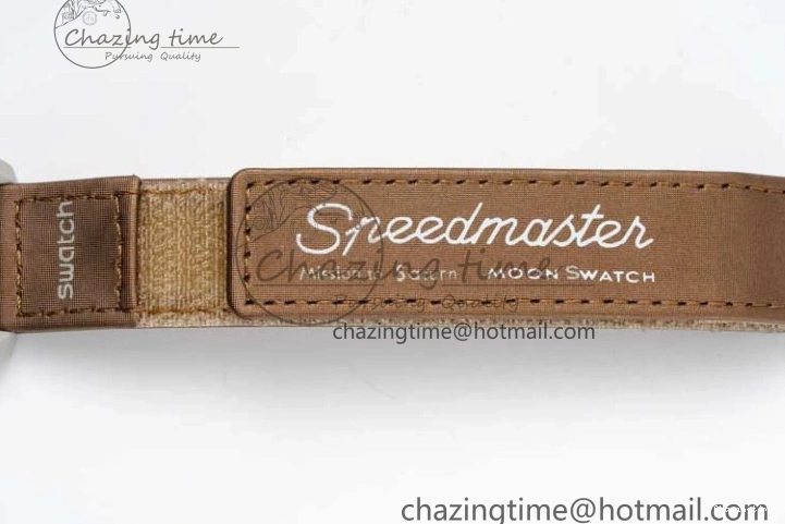 0418 Speedmaster Misson To Saturn 1:1 Best Edition Beige Dial On Nylon Strap Quartz Casual 7861